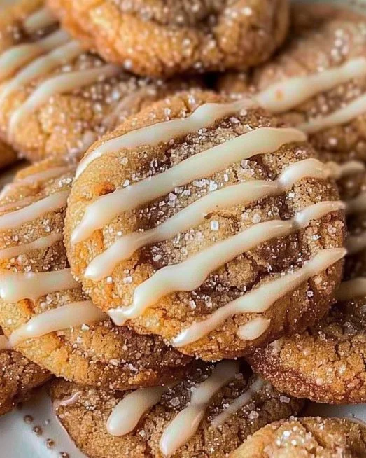 Apple Cider Cookies 2 Freshly baked apple cider cookies on a rustic wooden table