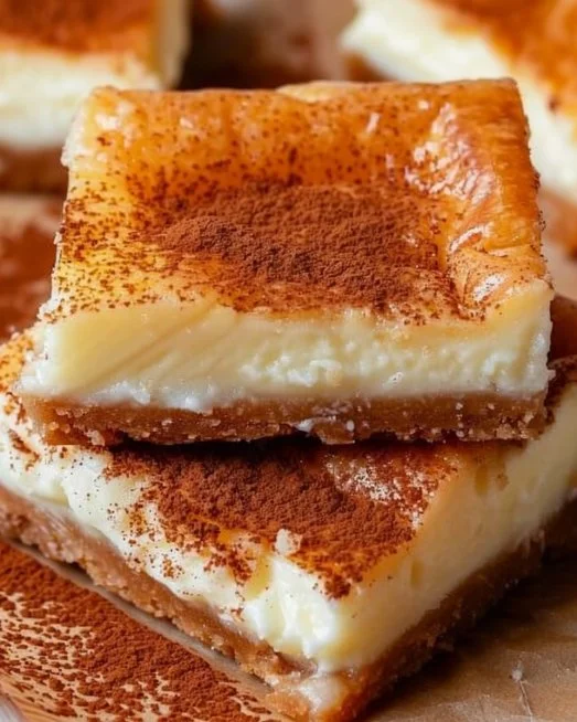 Delicious Crescent Cheesecake Bars served on a white plate