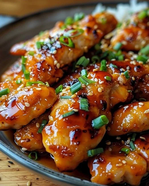 Delicious Honey Garlic Chicken Breast served on a plate