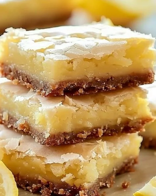 Delicious lemon brownies with a bright yellow glaze and lemon zest on top.