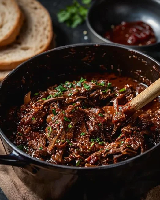 Slow-Cooked Short Rib Ragù 2 Delicious slow-cooked short rib ragù served over pasta