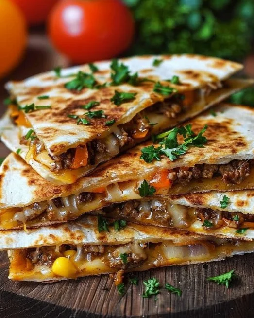Smashburger Quesadillas 2 Delicious Smashburger Quesadillas with crispy tortillas and flavorful fillings