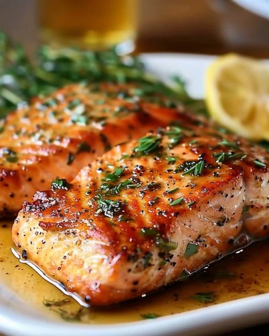 Delicious Texas Roadhouse-inspired salmon dish ready to serve
