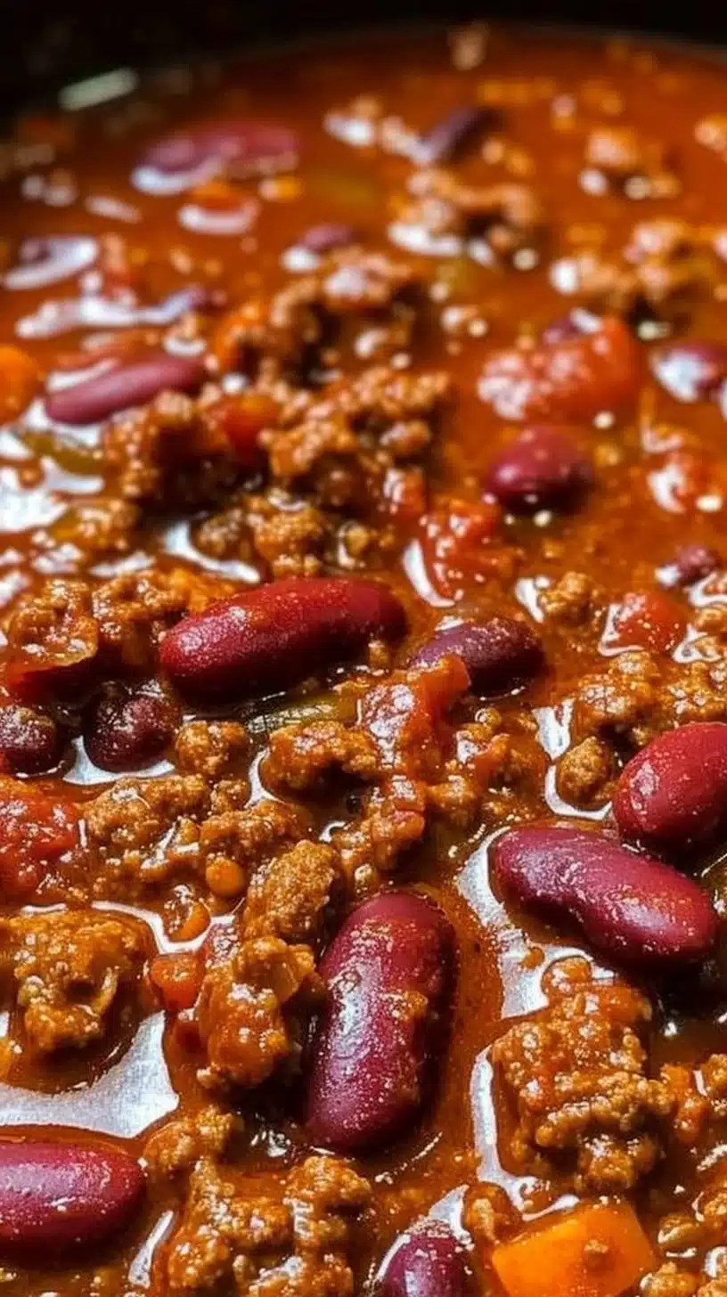 Best Chili Recipe with Ground Beef 2 Best chili recipe featuring ground beef, beans, and spices in a hearty stew