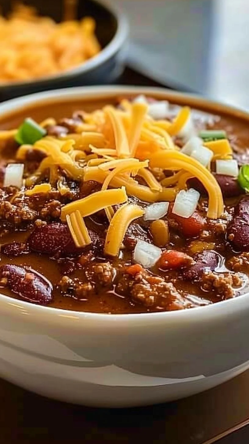 Bowl of hearty carnivore chili with meat and spices