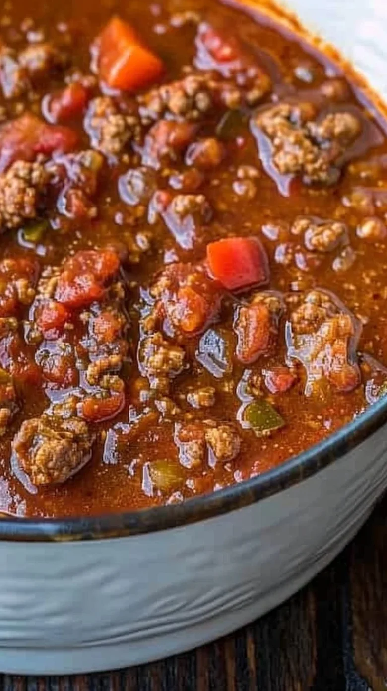 Bowl of low-carb Paleo chili topped with fresh herbs and avocado
