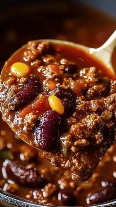 Delicious bowl of the best chili recipe topped with fresh herbs and spices