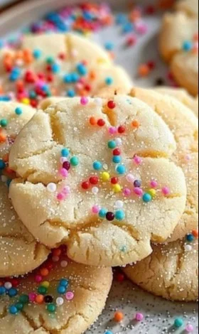 Batch of 3-ingredient easy sugar cookies on a cooling rack