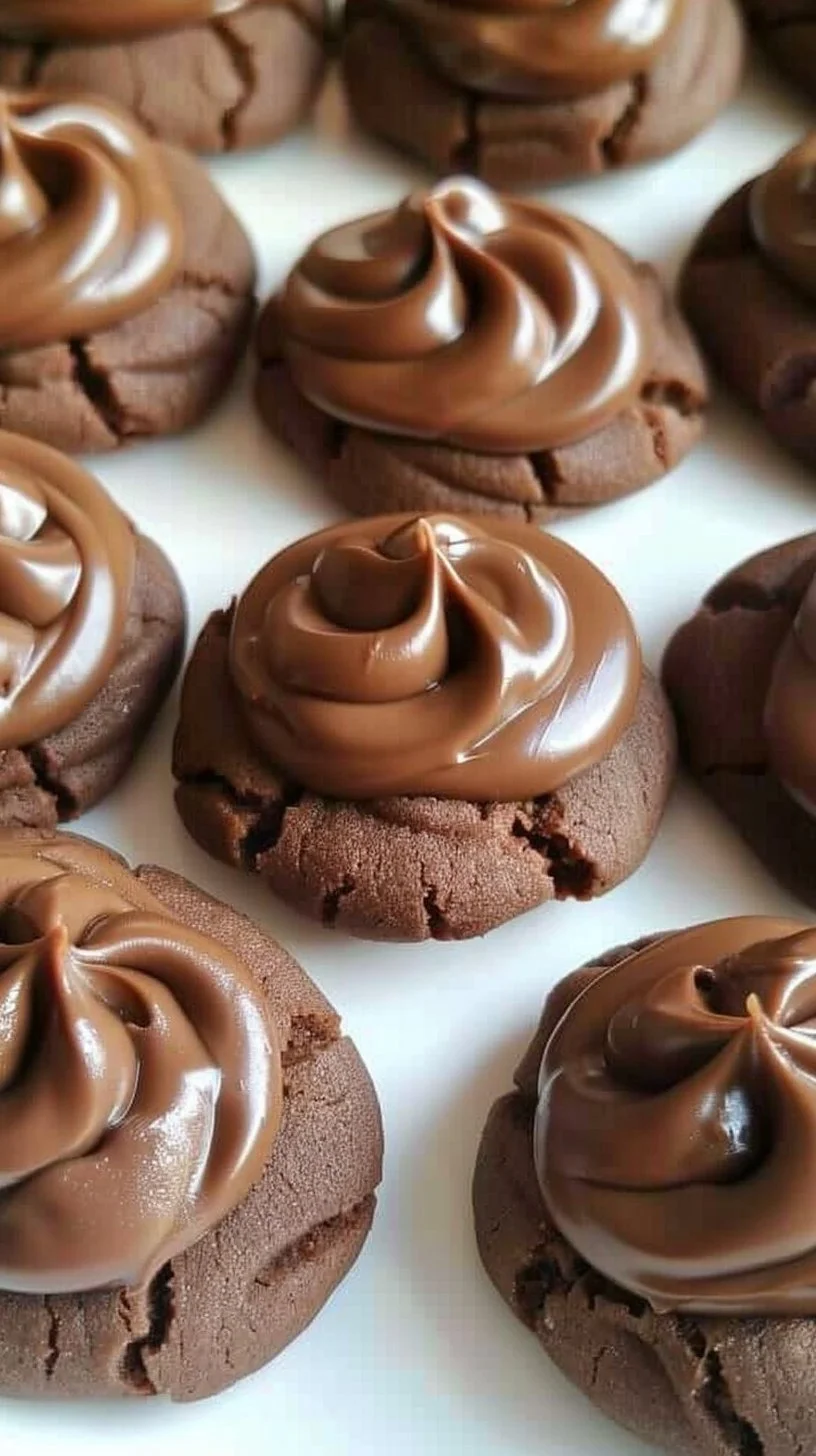 Delicious 3 ingredient Nutella cookies on a baking tray