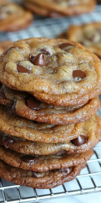 Stack of Soft and Chewy Chocolate Chip Cookies