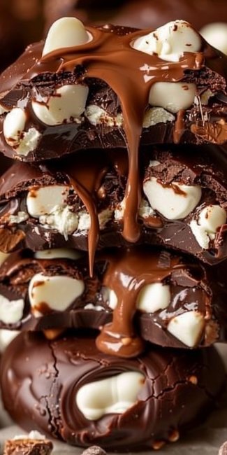 Rocky Road Chocolate Fudge Cookies 4 Rocky Road Chocolate Fudge Cookies