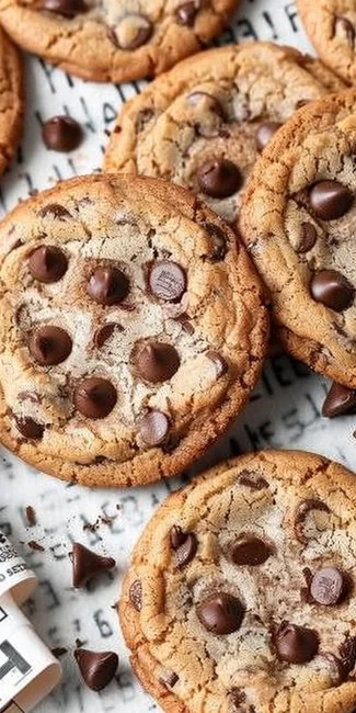 Homemade chocolate chip cookies on a cooling rack