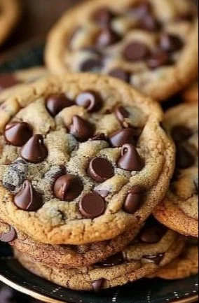Better than a Bakery Chocolate Chip Cookies 3 Homemade chocolate chip cookies on a cooling rack, better than bakery treats.