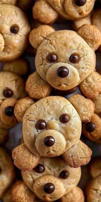 Brown Butter-Maple Shortbread Bear Cookies on a plate
