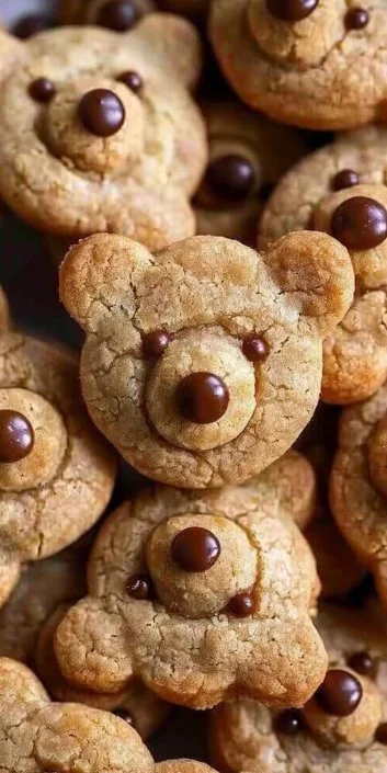 Brown Butter-Maple Shortbread Bear Cookies arranged on a plate.