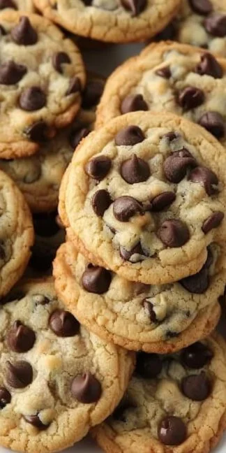 Chewy Chocolate Chip Cookies 3 Freshly baked chewy chocolate chip cookies on a cooling rack