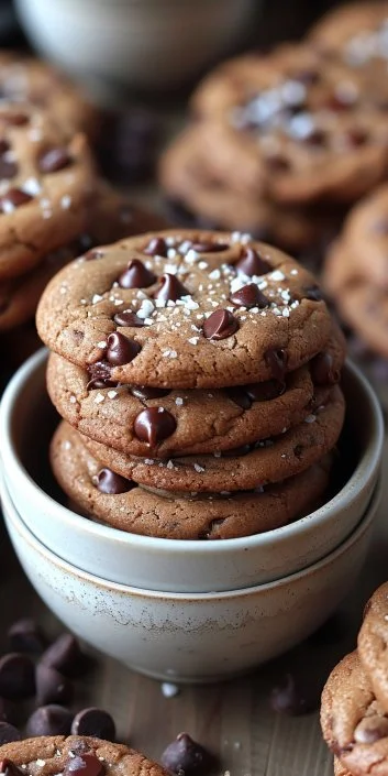 Chewy Chocolate Chip Cookies 3 Freshly baked chewy chocolate chip cookies on a cooling rack.