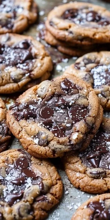 Chewy and soft vegan chocolate chip cookies with chocolate chips on a plate