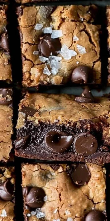 Delicious chocolate chip cookie brownies with a rich and gooey texture