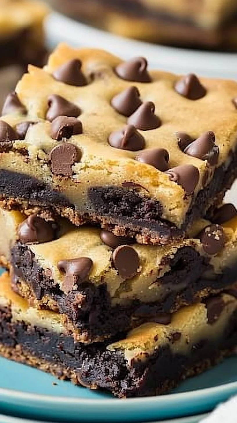 Chocolate Chip Cookie Brownies Recipe 3 Delicious chocolate chip cookie brownies fresh out of the oven.