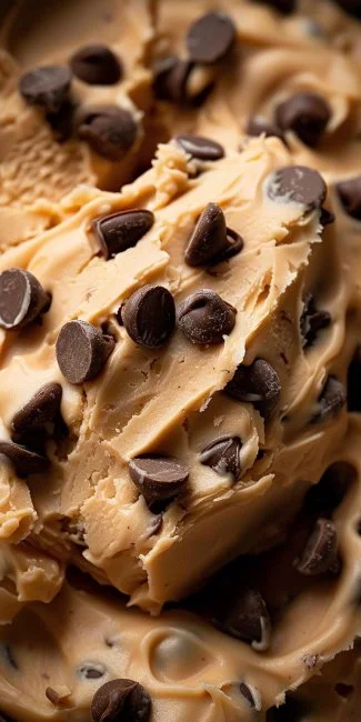 Chocolate Chip Cookie Dough Dip 3 Chocolate Chip Cookie Dough Dip served in a bowl with cookie bits around it