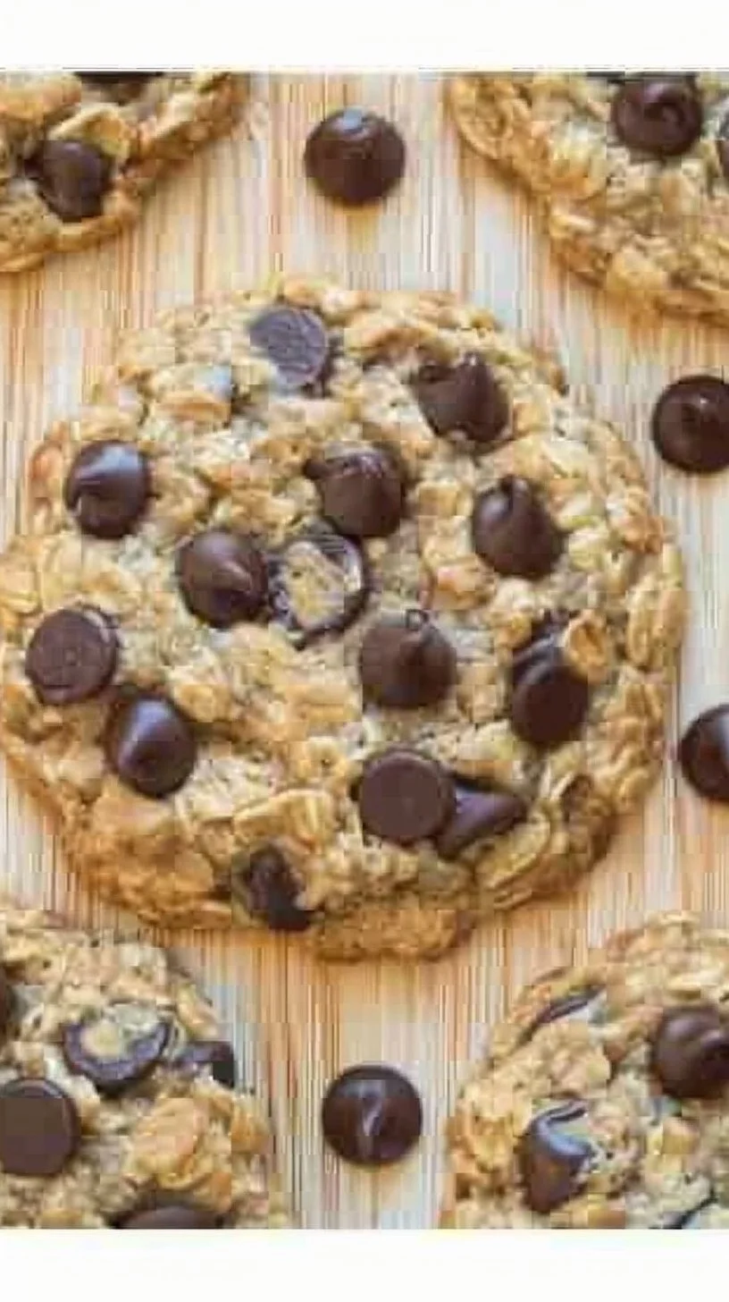 Freshly baked chocolate chip cookies with melted chocolate chips and a golden brown crust.