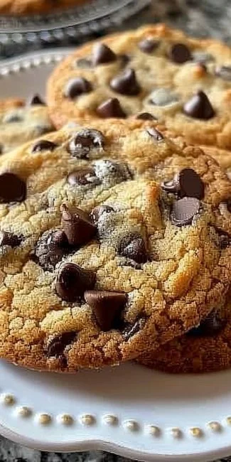 Freshly baked chocolate chip cookies on a cooling rack