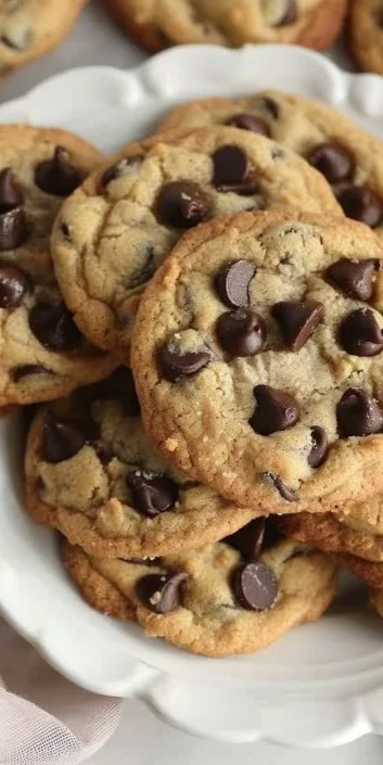 Delicious chocolate chip cookies made without brown sugar on a baking sheet