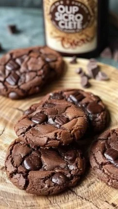 Chocolate Cookies 3 Freshly baked chocolate cookies on a cooling rack