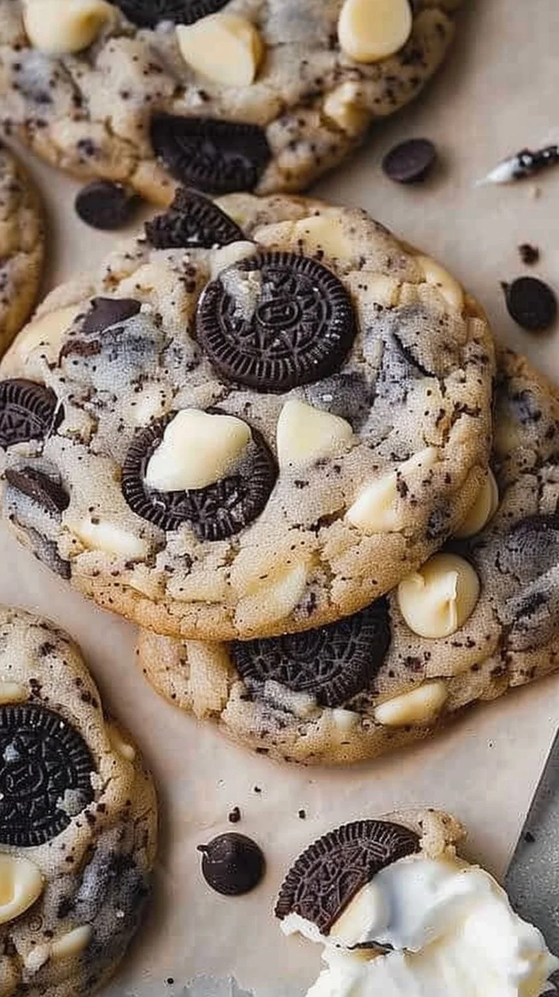 Cookies and Cream Cookie Recipe 3 Delicious Cookies and Cream Cookie on a cooling rack