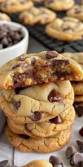 Copycat Crumbl Chocolate Chip Cookie Recipe 3 Delicious Crumbl chocolate chip cookies on a baking tray