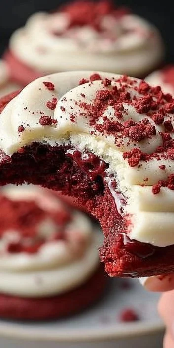 Delicious homemade red velvet cookies on a plate