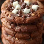 Delicious s'mores cookies with chocolate and marshmallows