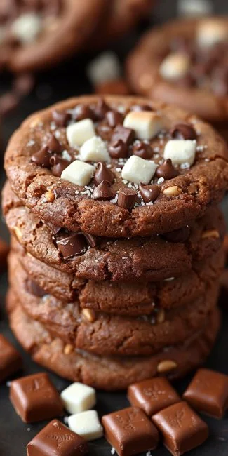 Delicious S'mores Cookies 3 Delicious s'mores cookies with chocolate and marshmallows