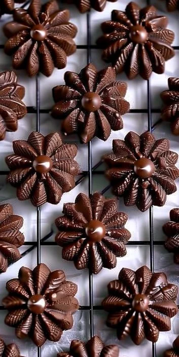 Delicious double chocolate butter cookies on a plate