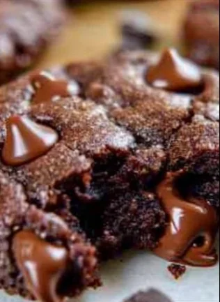 Delicious double chocolate chip cookies fresh out of the oven