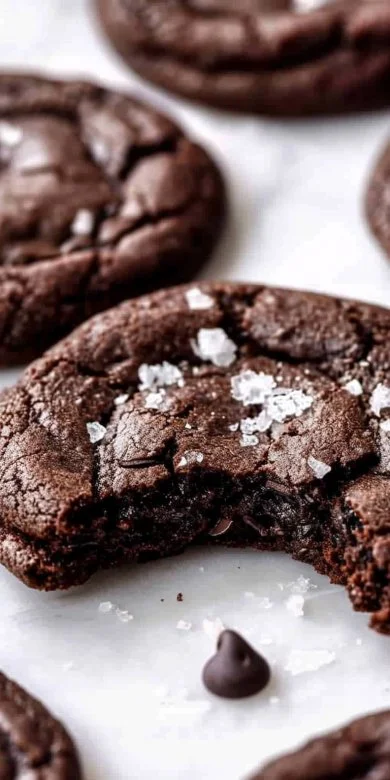 Delicious homemade double chocolate cookies fresh out of the oven