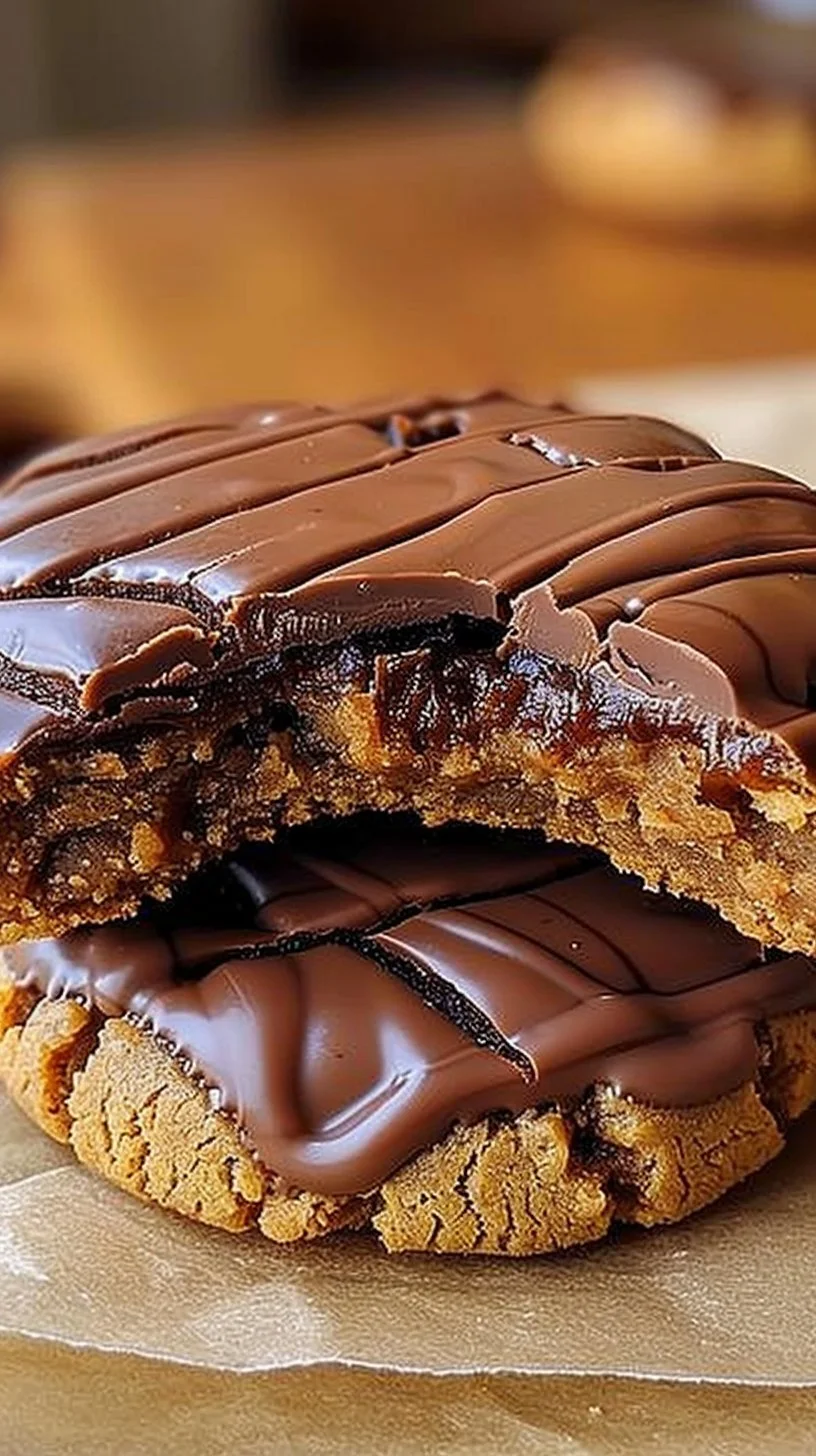 Healthy Peanut Butter Greek Yogurt Chocolate Fudge Cookies 3 Healthy peanut butter cookies with Greek yogurt and chocolate fudge