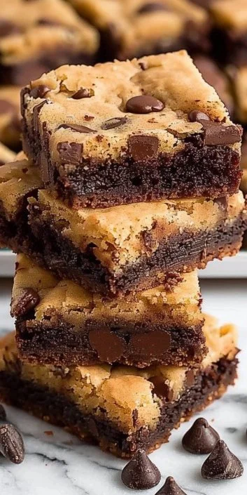 Homemade brookies, a delicious combination of brownies and cookies