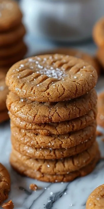 Soft and chewy peanut butter cookies on a baking tray, ready to enjoy