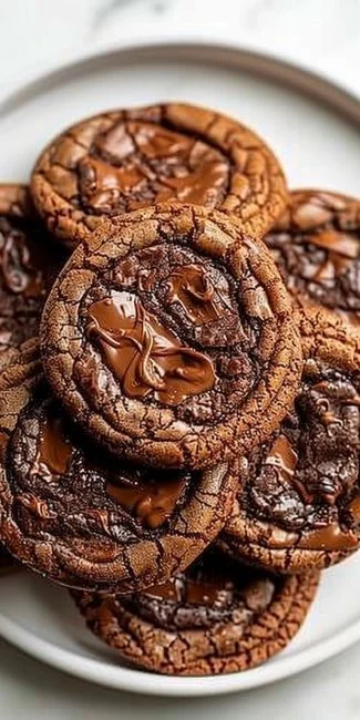 Delicious homemade Nutella cookies fresh out of the oven