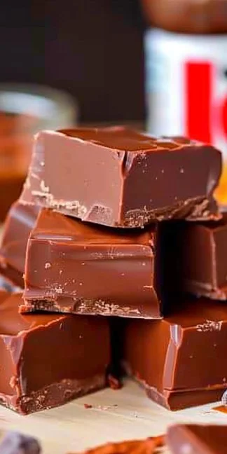 Nutella Fudge & Dessert Recipes 3 Delicious Nutella fudge served on a plate with dessert recipes in the background