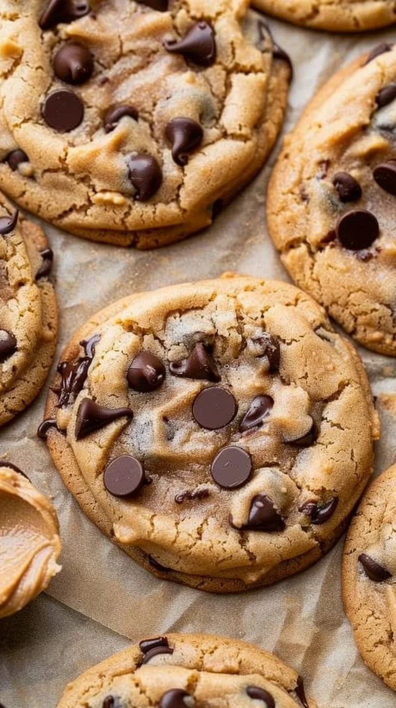Peanut Butter Chocolate Chip Cookies 3 A plate of freshly baked peanut butter chocolate chip cookies.