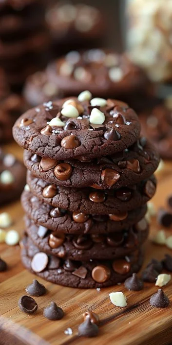 Rocky Road chocolate fudge cookies with nuts and marshmallows