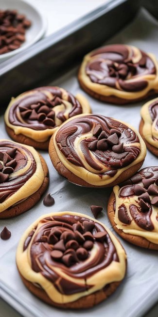 Chewy Marble Chocolate Cookies 4 Chewy Marble Chocolate Cookies