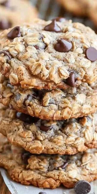 Soft and Chewy Oatmeal Chocolate Chip Cookies Recipe 3 Freshly baked soft and chewy oatmeal chocolate chip cookies on a plate