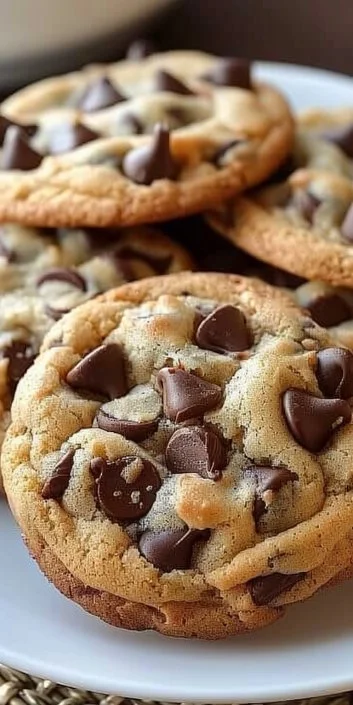 Delicious soft chocolate chip cookies fresh out of the oven