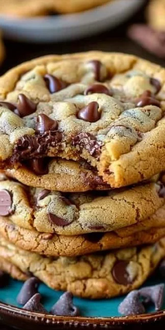 The Best Chewy Chocolate Chip Cookies 3 Delicious chewy chocolate chip cookies fresh from the oven