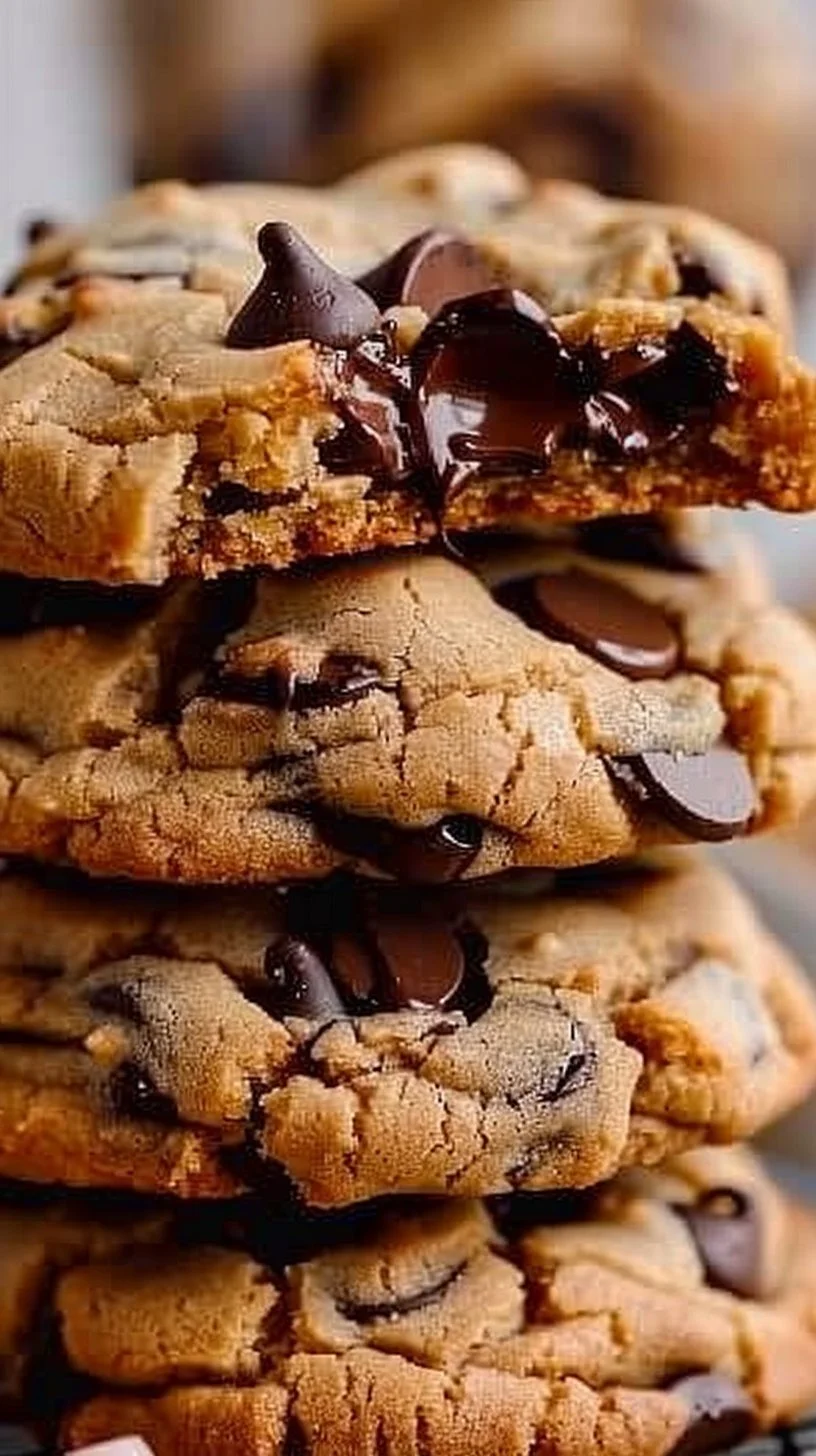 The Best Giant Chocolate Chip Cookie 3 A freshly baked giant chocolate chip cookie on a cooling rack.