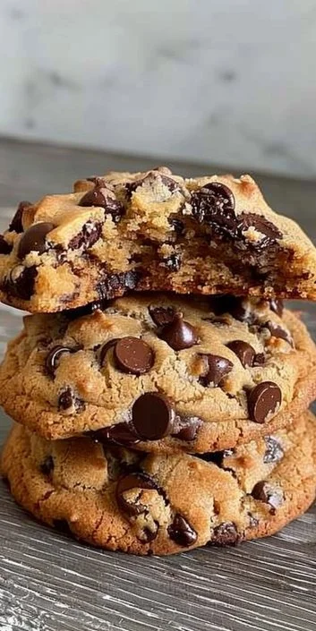 THICK NEW YORK STYLE COOKIES 3 Thick New York style cookies fresh out of the oven, showcasing their chewy texture.